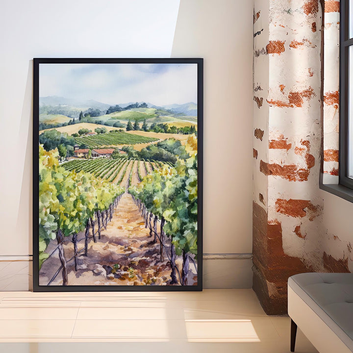 Napa Valley Watercolor Travel Print Wall Decor Wall Art Napa Valley Landscape Wall Hanging Home Décor Wine Country Gift Art Lovers Scenic