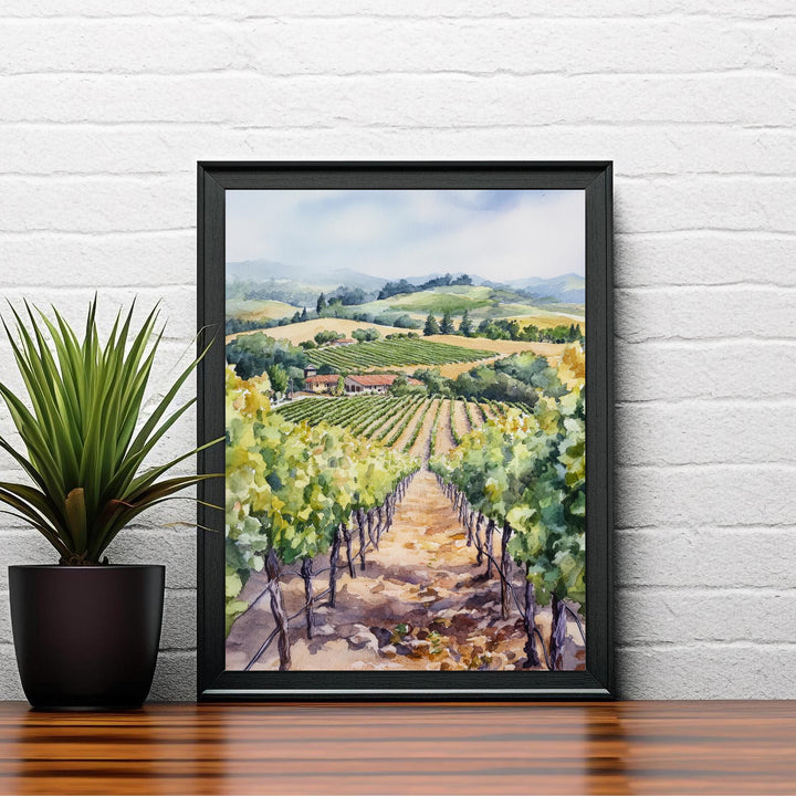 Napa Valley Watercolor Travel Print Wall Decor Wall Art Napa Valley Landscape Wall Hanging Home Décor Wine Country Gift Art Lovers Scenic