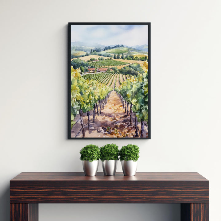 Napa Valley Watercolor Travel Print Wall Decor Wall Art Napa Valley Landscape Wall Hanging Home Décor Wine Country Gift Art Lovers Scenic