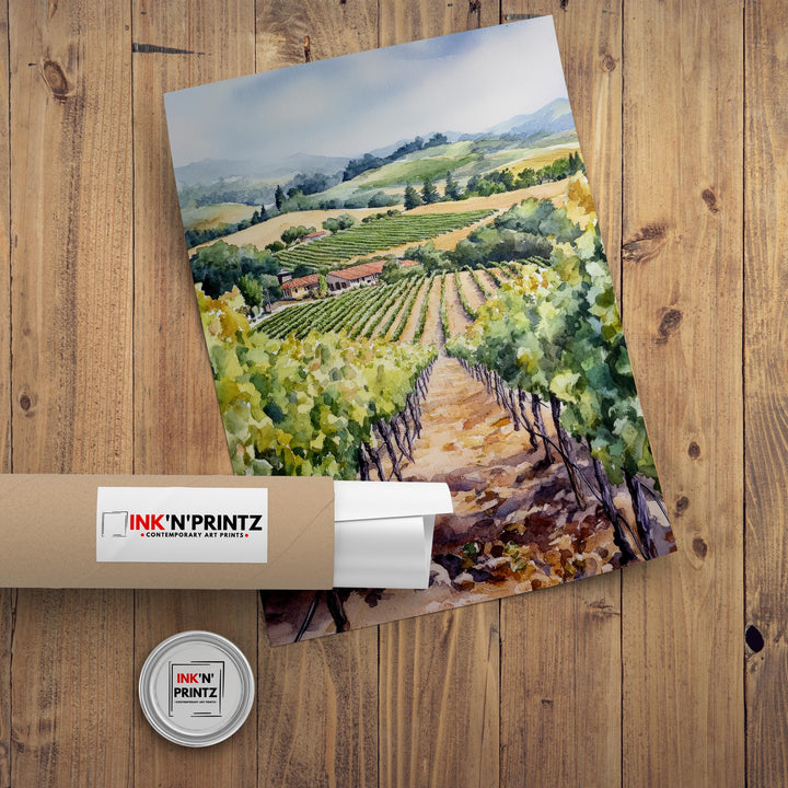 Napa Valley Watercolor Travel Print Wall Decor Wall Art Napa Valley Landscape Wall Hanging Home Décor Wine Country Gift Art Lovers Scenic
