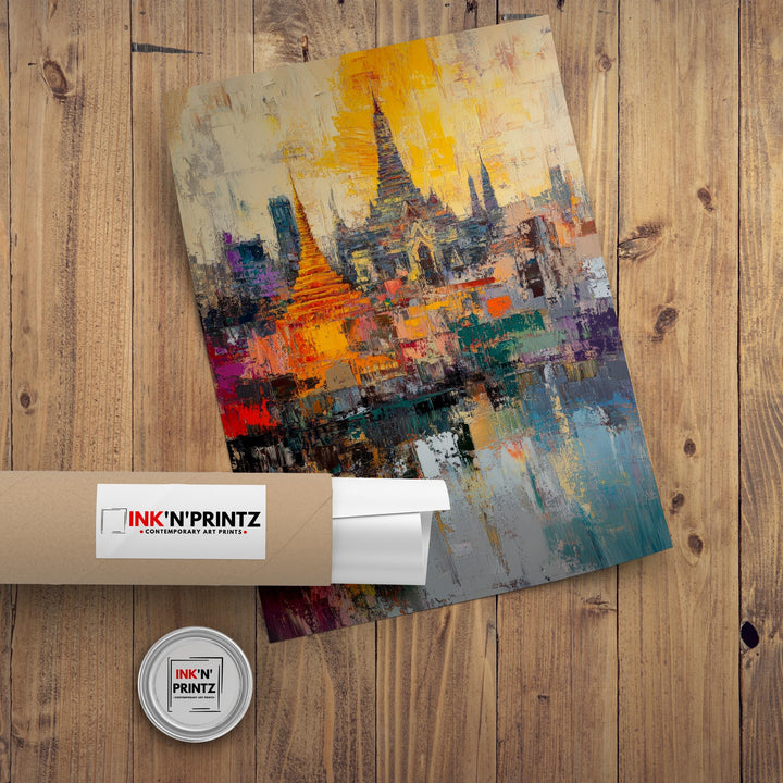 Abstract Bangkok Travel Poster