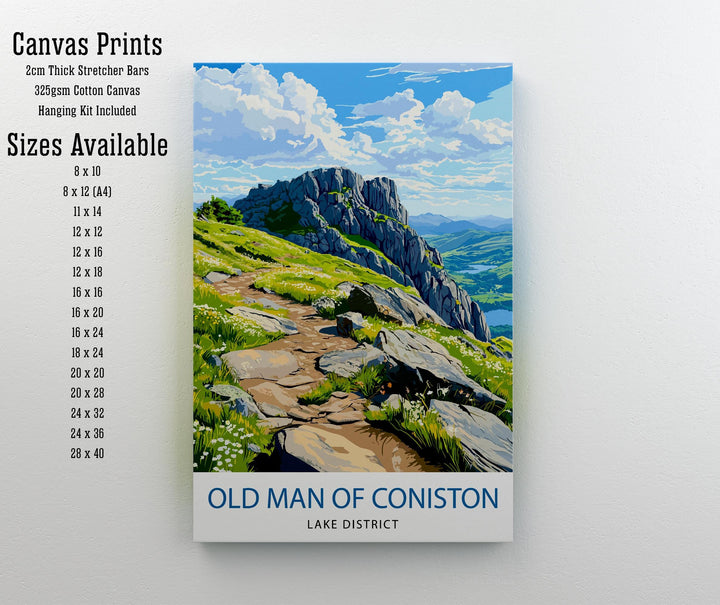 Old Man of Coniston Lake District Travel Poster