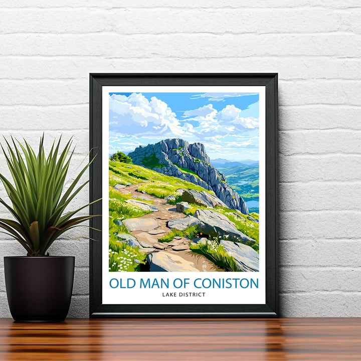 Old Man of Coniston Lake District Travel Poster