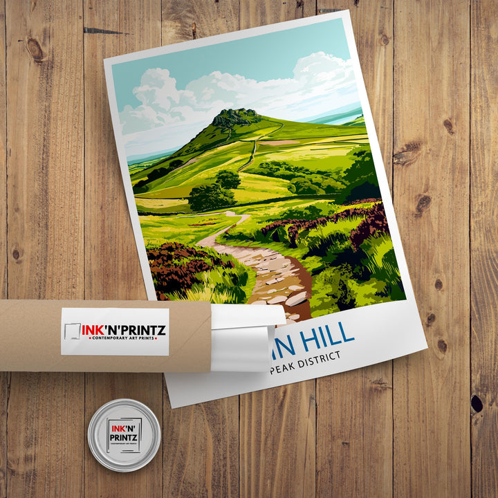 Win Hill Peak District Travel Poster