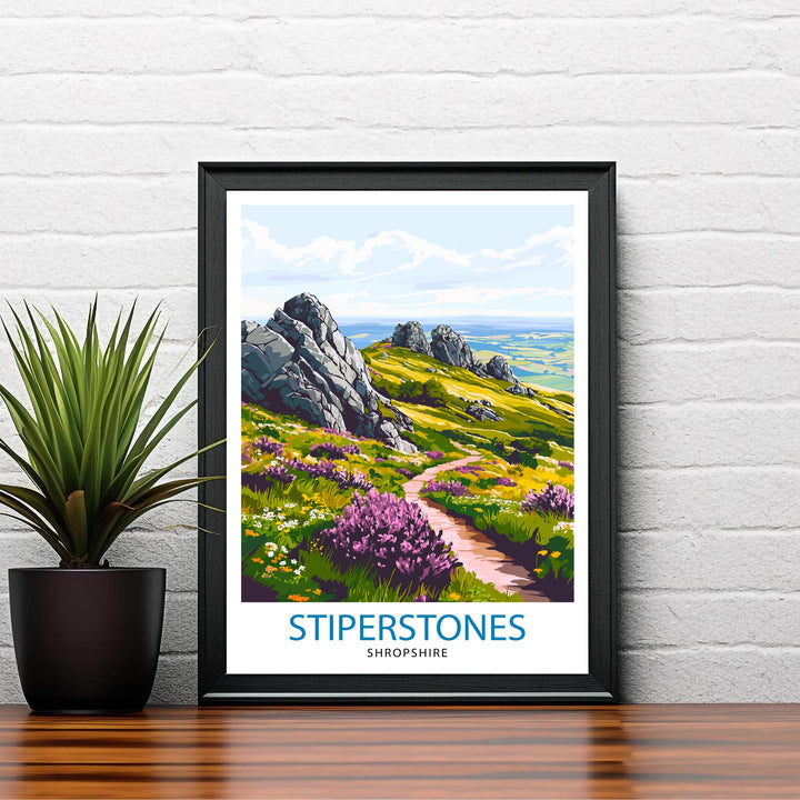 Stiperstones Shropshire Travel Poster