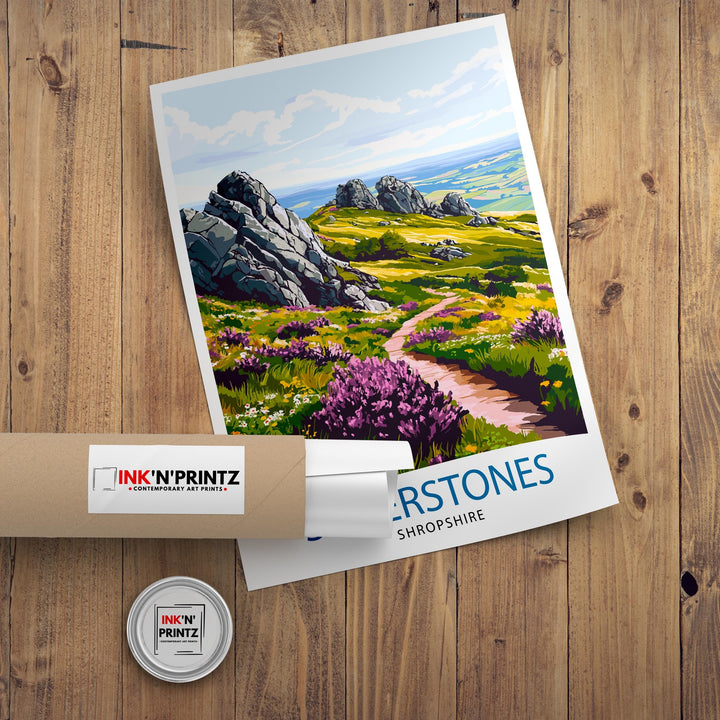 Stiperstones Shropshire Travel Poster