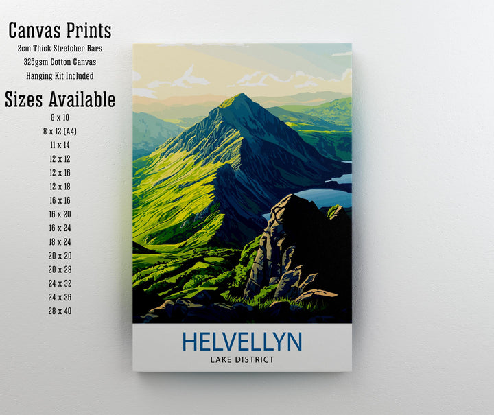 Helvellyn Lake District Travel Poster