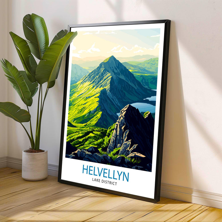 Helvellyn Lake District Travel Poster
