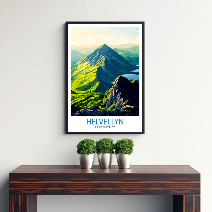 Helvellyn Lake District Travel Poster