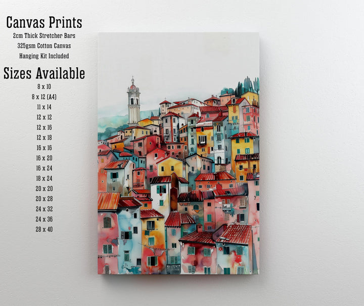 Lucca Italy Watercolor Travel Print Wall Decor Wall Art Lucca Landscape Wall Hanging Home Décor Italian City Gift Art Lovers Scenic Print