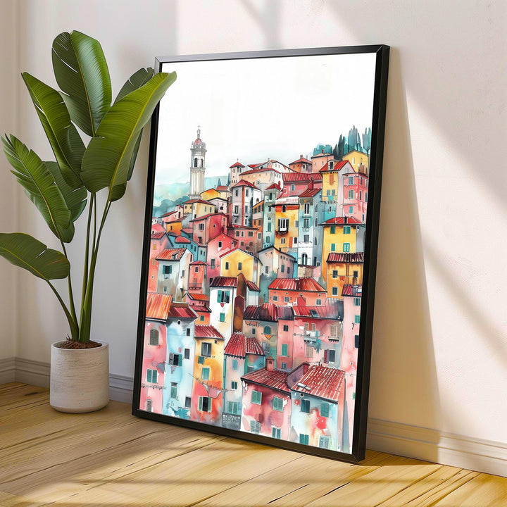 Lucca Italy Watercolor Travel Print Wall Decor Wall Art Lucca Landscape Wall Hanging Home Décor Italian City Gift Art Lovers Scenic Print