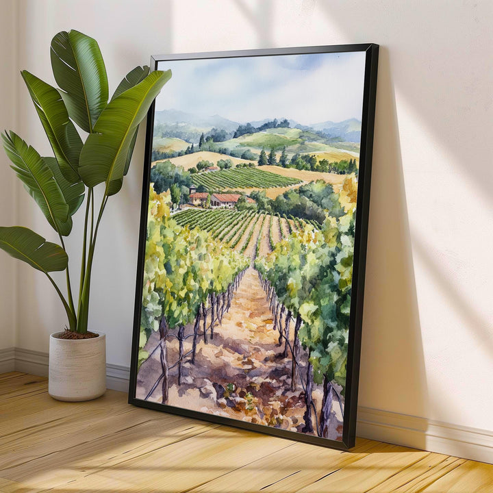 Napa Valley Watercolor Travel Print Wall Decor Wall Art Napa Valley Landscape Wall Hanging Home Décor Wine Country Gift Art Lovers Scenic