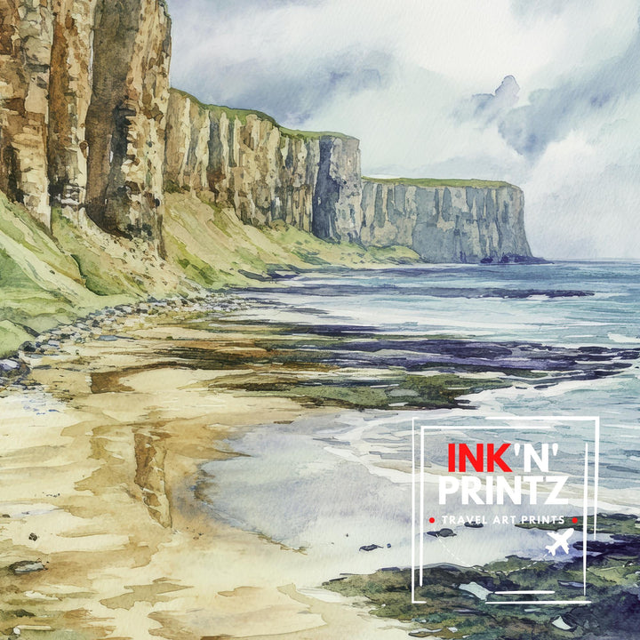 Orkney Island Watercolor Travel Poster