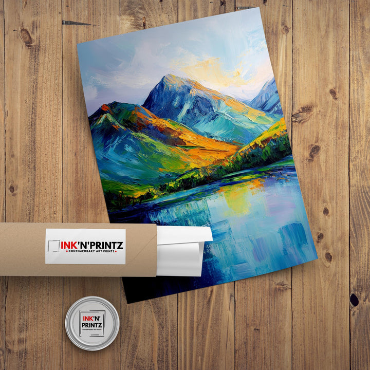 Cat Bells Cumbria Abstract Art Poster