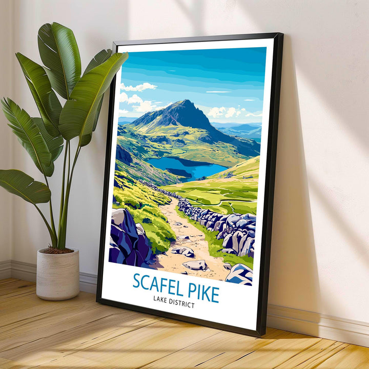 Scafell Pike Lake District Travel Poster
