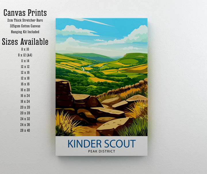Kinder Scout Peak District Travel Poster