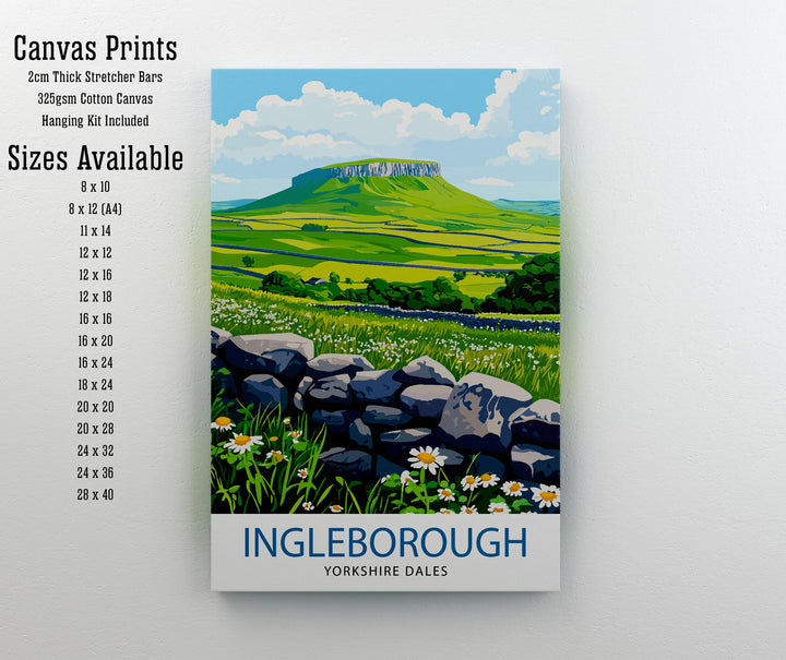 Ingleborough Yorkshire Dales Travel Poster