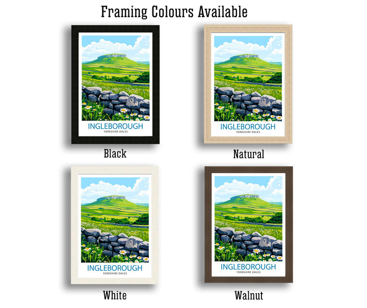 Ingleborough Yorkshire Dales Travel Poster