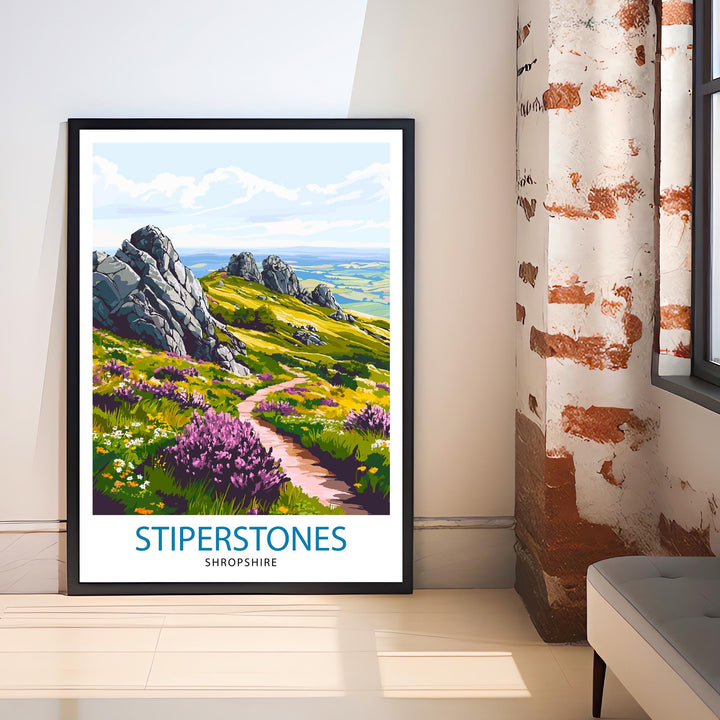 Stiperstones Shropshire Travel Poster