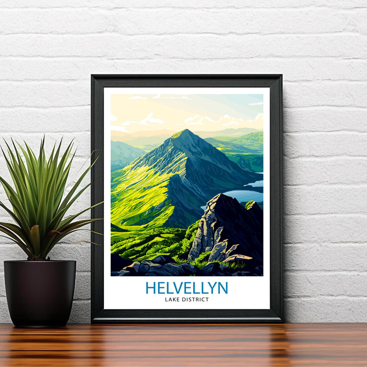 Helvellyn Lake District Travel Poster