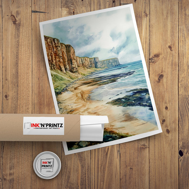 Orkney Island Watercolor Travel Poster