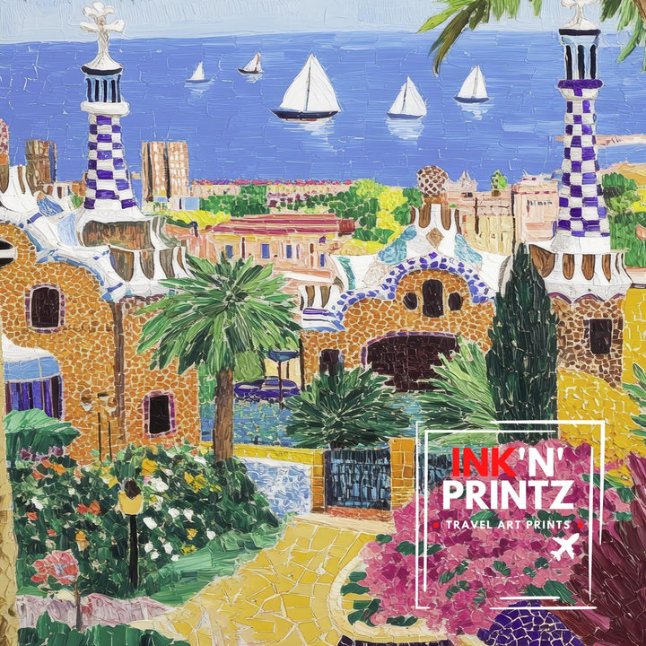 Barcelona Spain Travel Poster