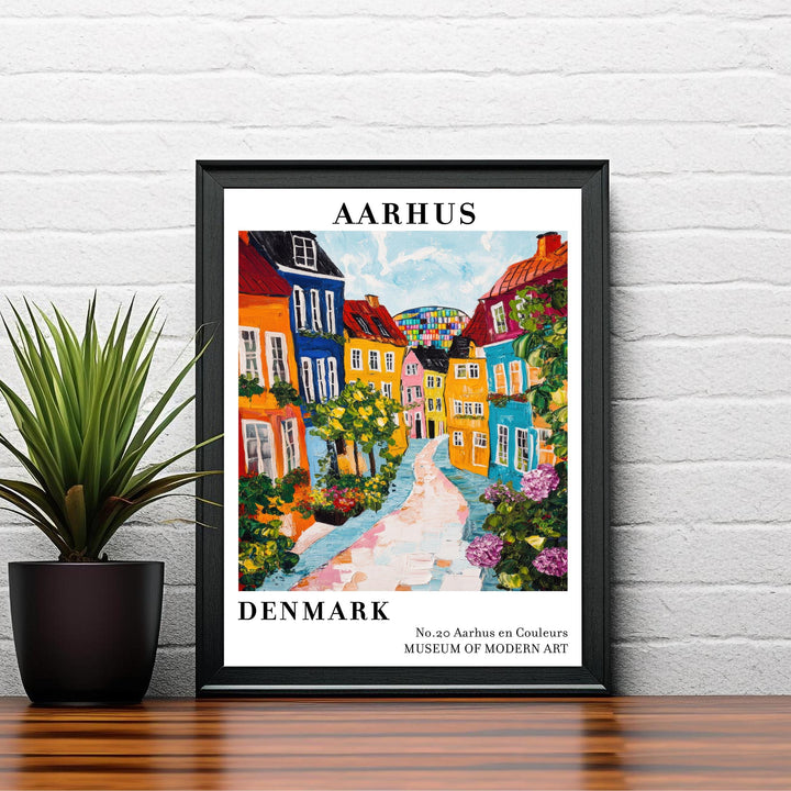 Aarhus Denmark Travel Poster