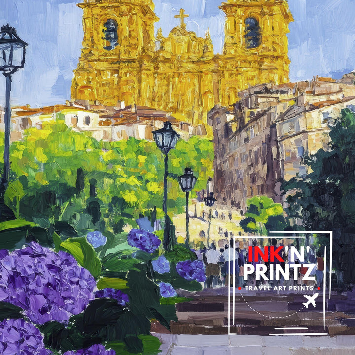 Santiago de Compostela Spain Travel Poster