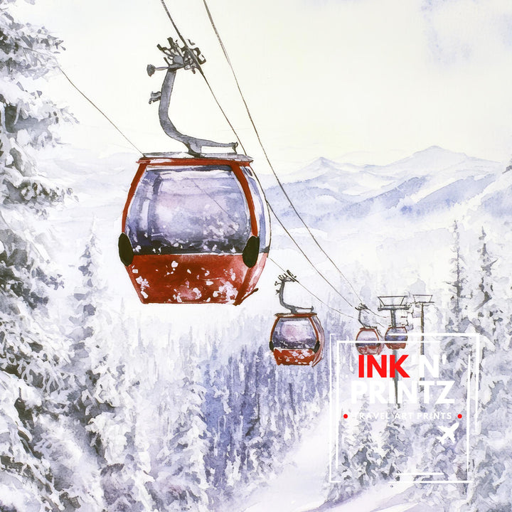 Aspen Colorado Watercolor Travel Poster