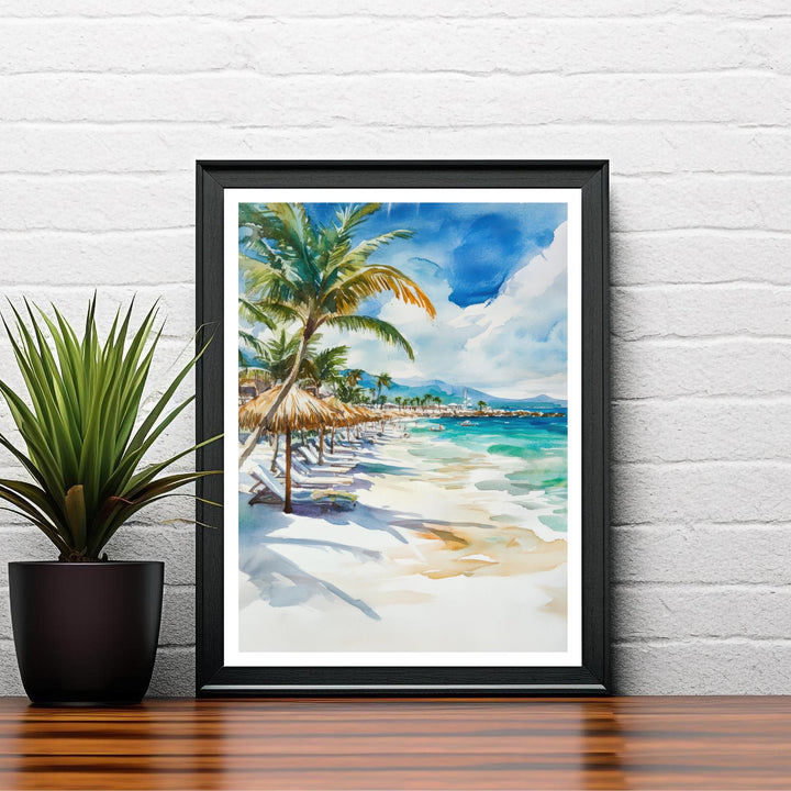 Cozumel Mexico Watercolor Travel Poster
