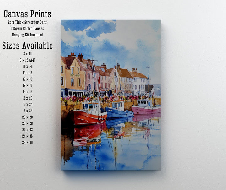 Weymouth Harbour Poster, Dorset Art, England Seaside Painting, Coastal