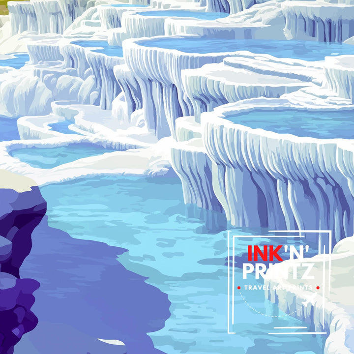 Pamukkale Turkey Travel Poster