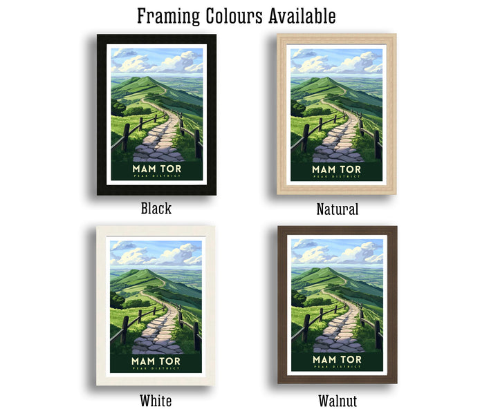 Mam Tor Travel Poster Wall Art Mam Tor Poster Peak District