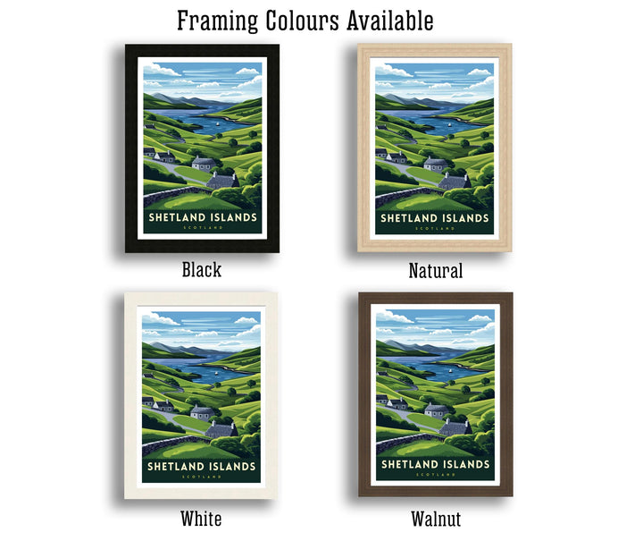 Shetland Islands Travel Poster Wall Art Shetland Islands Poster UK Coastal Art Shetland Gift Nature Lover Travel Art