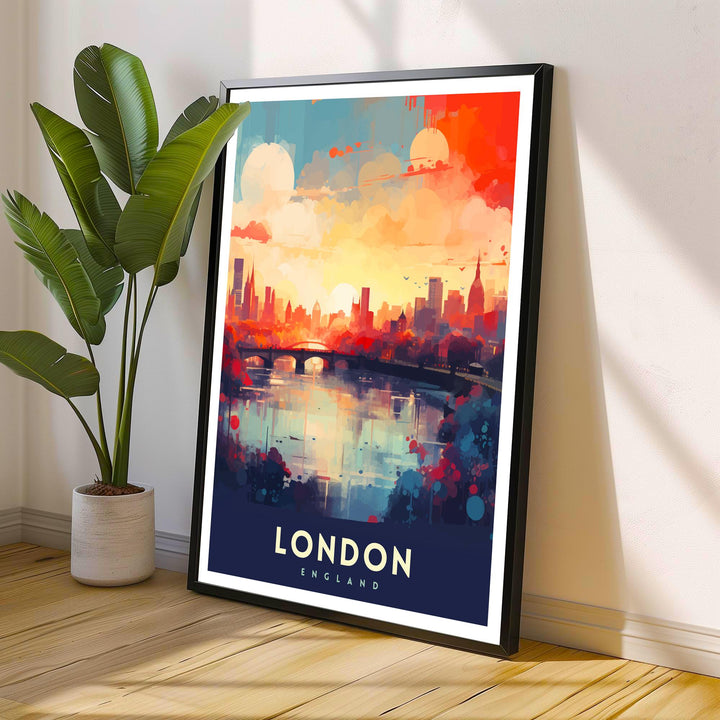 London Travel Poster London Wall Art London Home Decor London Illustration Travel Poster Gift For London UK Home Decor