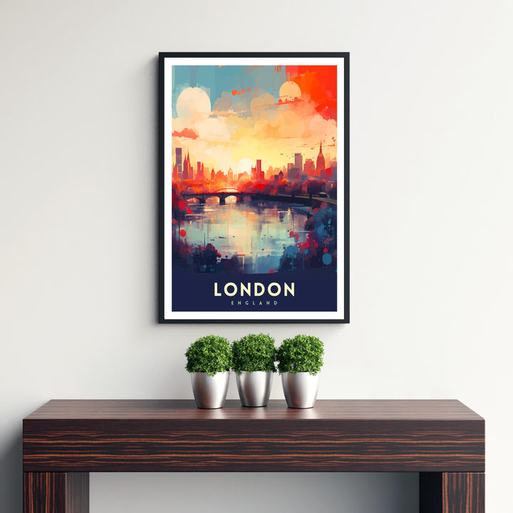 London Travel Poster London Wall Art London Home Decor London Illustration Travel Poster Gift For London UK Home Decor