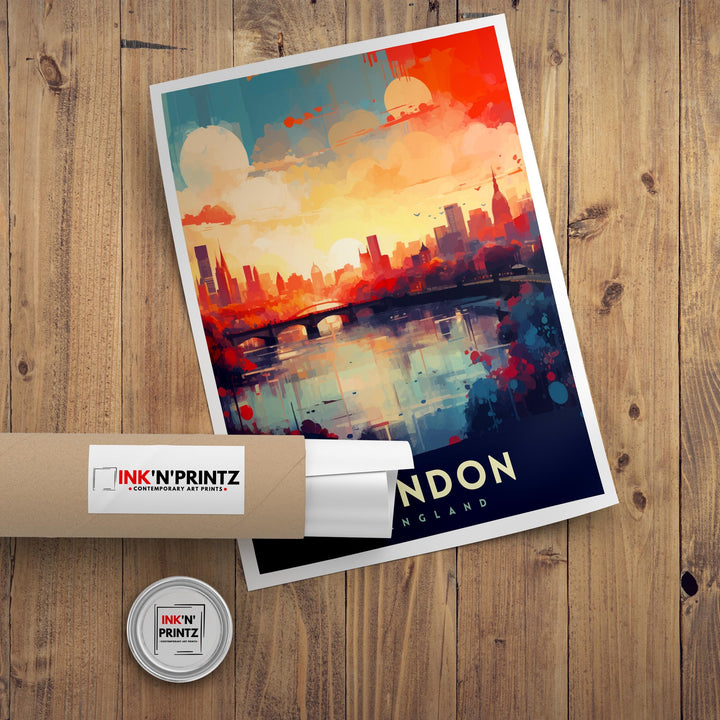 London Travel Poster London Wall Art London Home Decor London Illustration Travel Poster Gift For London UK Home Decor