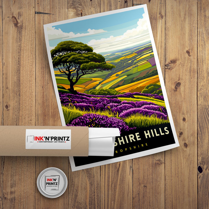 Shropshire Hills Travel Poster Shropshire
