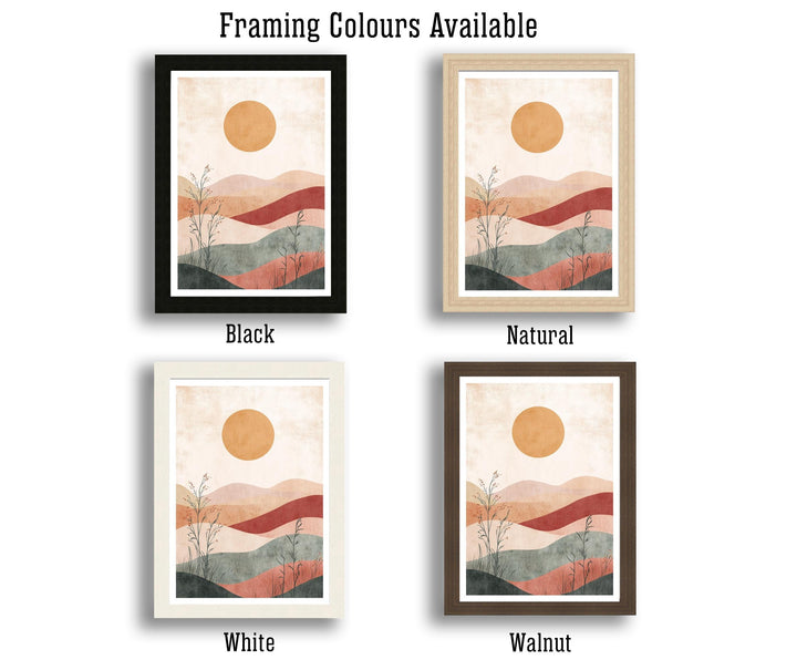 Boho Mountain Landscape Wall Print Modern Nature Wall Art Earthy Scenic Poster for Living Room Bedroom or Gallery Wall Tranquil Bohemian