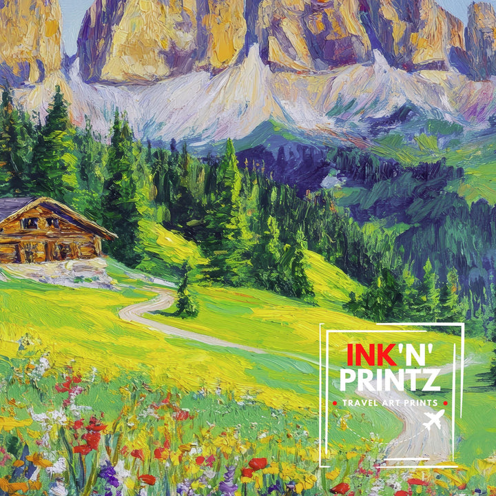 Dolomites Italy Travel Poster