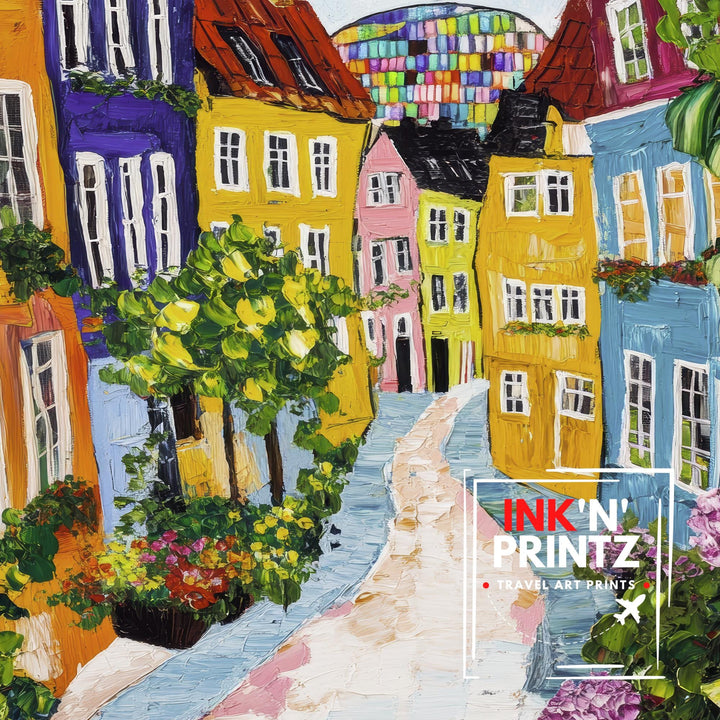 Aarhus Denmark Travel Poster