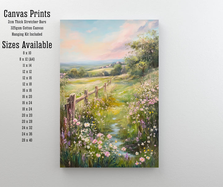 Vintage Wildflower Meadow Poster Cottagecore Decor Dark Academia Art Enchanted Floral Illustration Rustic Nature Wall Art