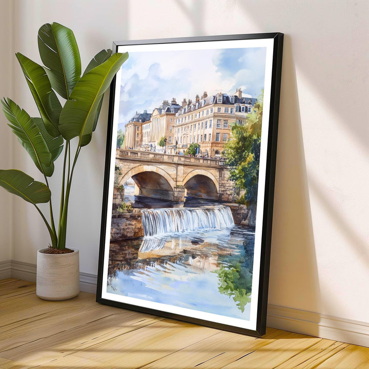 Bath England Watercolor Travel Poster