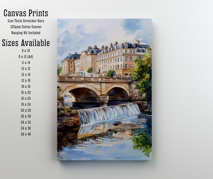 Bath England Watercolor Travel Poster