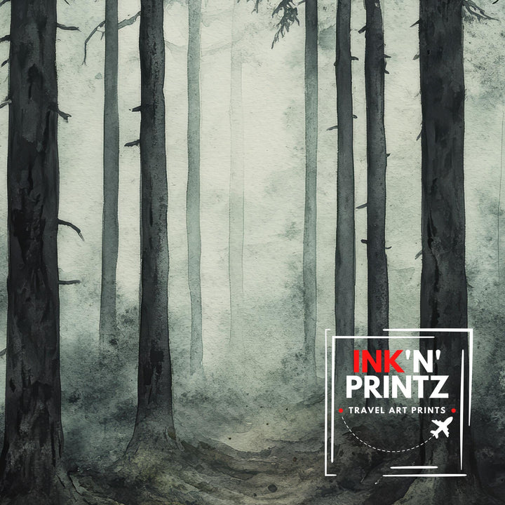 North Carolina Watercolor Travel Poster