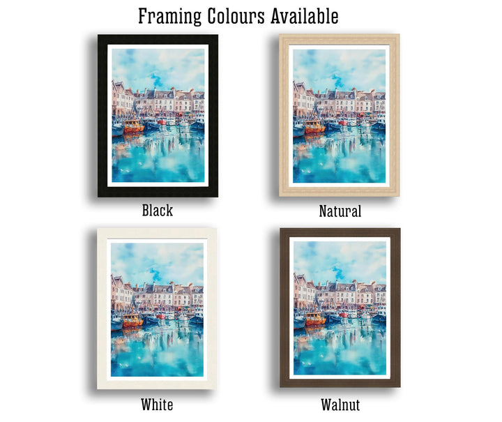 St. Peter Port Guernsey Watercolor Travel Poster