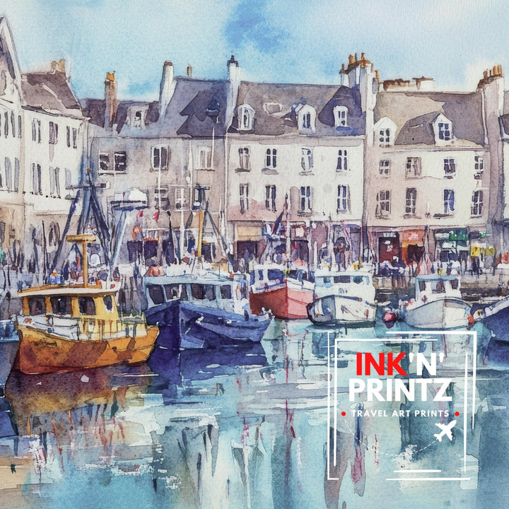 St. Peter Port Guernsey Watercolor Travel Poster