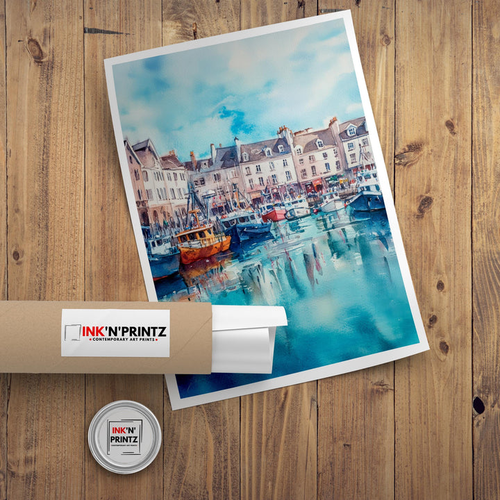 St. Peter Port Guernsey Watercolor Travel Poster