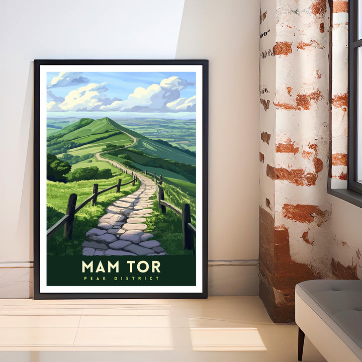 Mam Tor Travel Poster Wall Art Mam Tor Poster Peak District