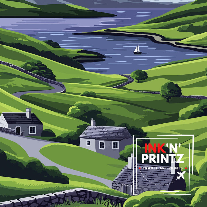 Shetland Islands Travel Poster Wall Art Shetland Islands Poster UK Coastal Art Shetland Gift Nature Lover Travel Art